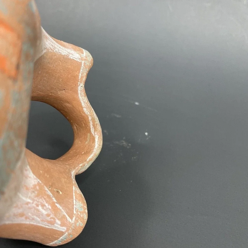 Vtg Wedding Vase Double Spout Southwestern Mexican Native American Style Painted